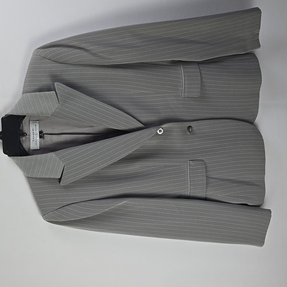 Tahari ASL Sophisticated Gray Pinstripe 3pc Women's Pants Suit, Sz 8 Career Work - Picture 2 of 14